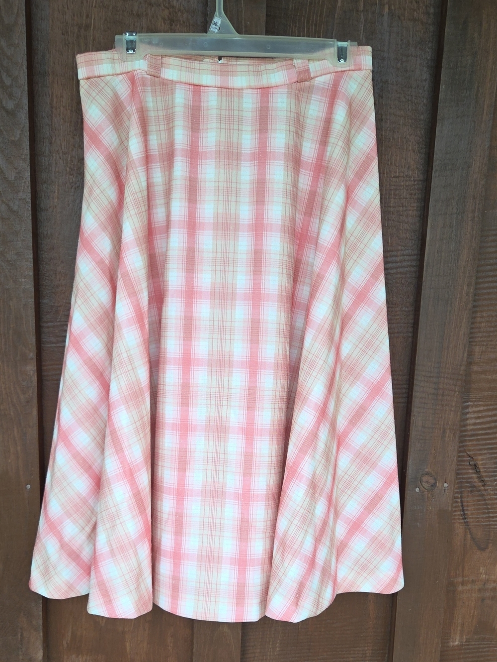 Vintage 70s Plaid Full Midi Skirt w28 L28